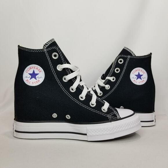 Converse Women's CTAS Wedge Platform Hi Tops Size 6 Black A11909C NWT - Picture 3 of 9
